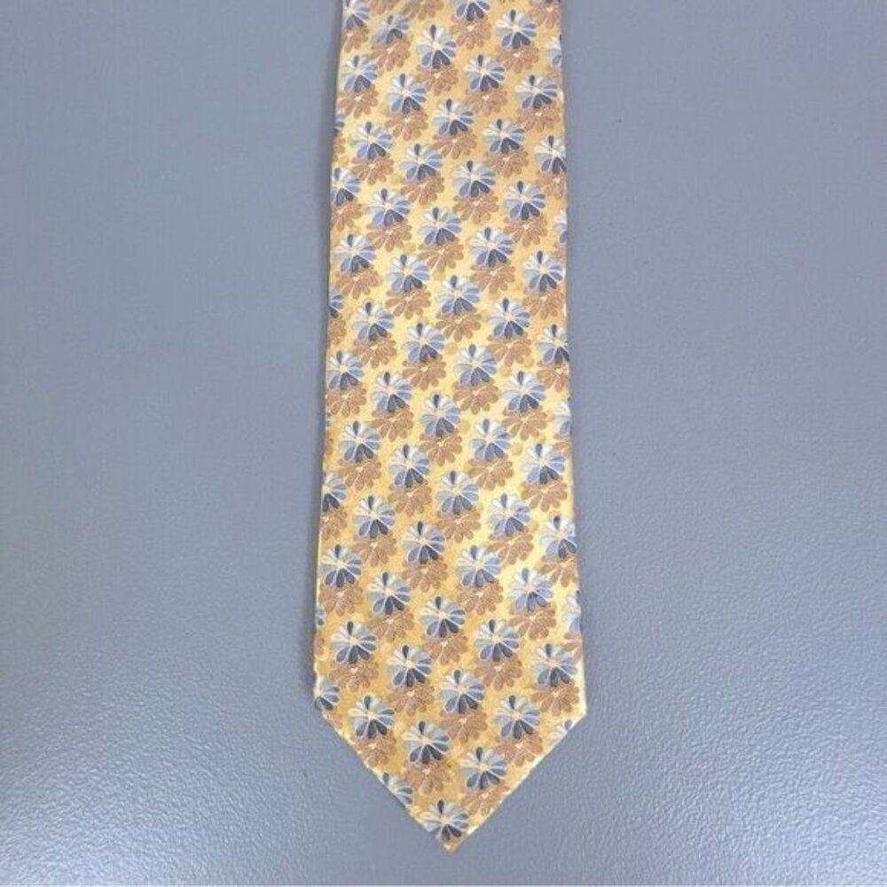 ERMENEGILDO ZEGNA MENS SILK TIE GOLD GRAY